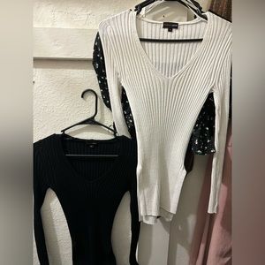 Fitted long sleeve knit like tops